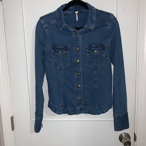 Free People ‘Rogue’ slim stretch denim shirt